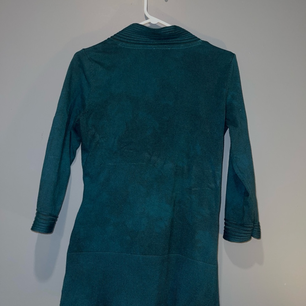 VINTAGE Le Chateau Deep Teal V-Neck Sweater - Picture 4 of 4